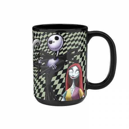 Nightmare Before Christmas Checkerboard 15oz Heat Change Mug